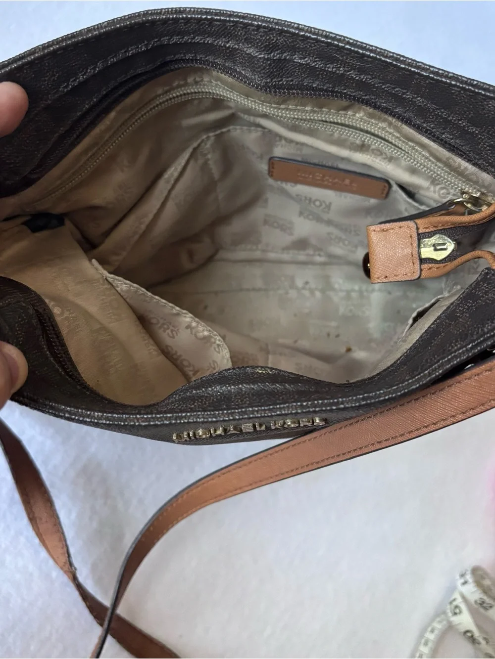 Michael Kors Jet Set Travel Large Messenger Crossbody Bag Brown MK Monogram